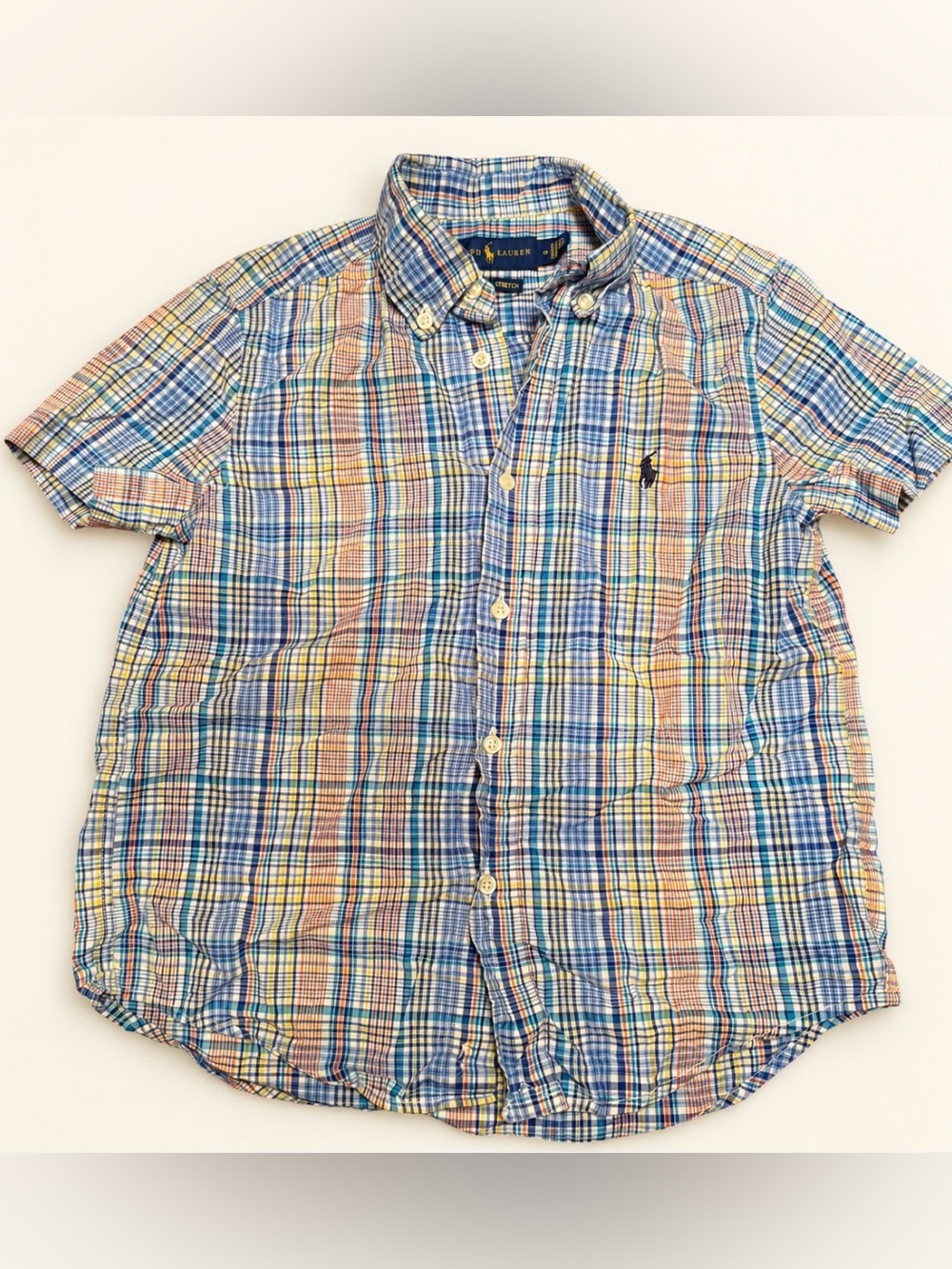 Ralph Lauren Boys Size 6 Plaid Short-Sleeve Button-Down Shirt